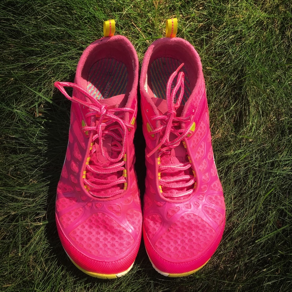Hot Pink Merrell Crush Glove Barefoot Snea…